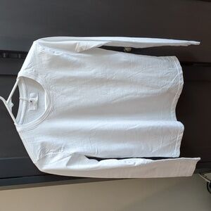 Made In USA The Classic T-shirt Company Womens Long Sleeve Tee White XS Crew